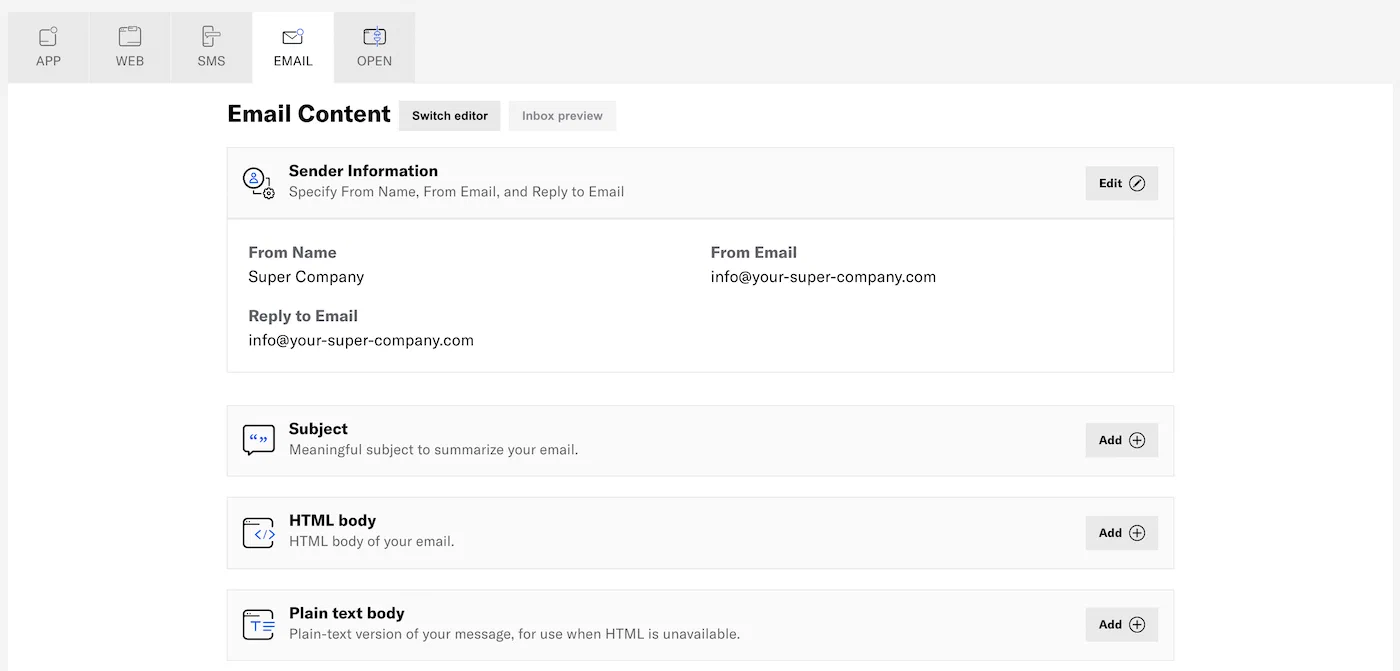 Email content Email content