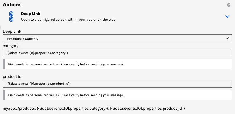 Personalize actions and media URLs Personalize actions and media URLs
