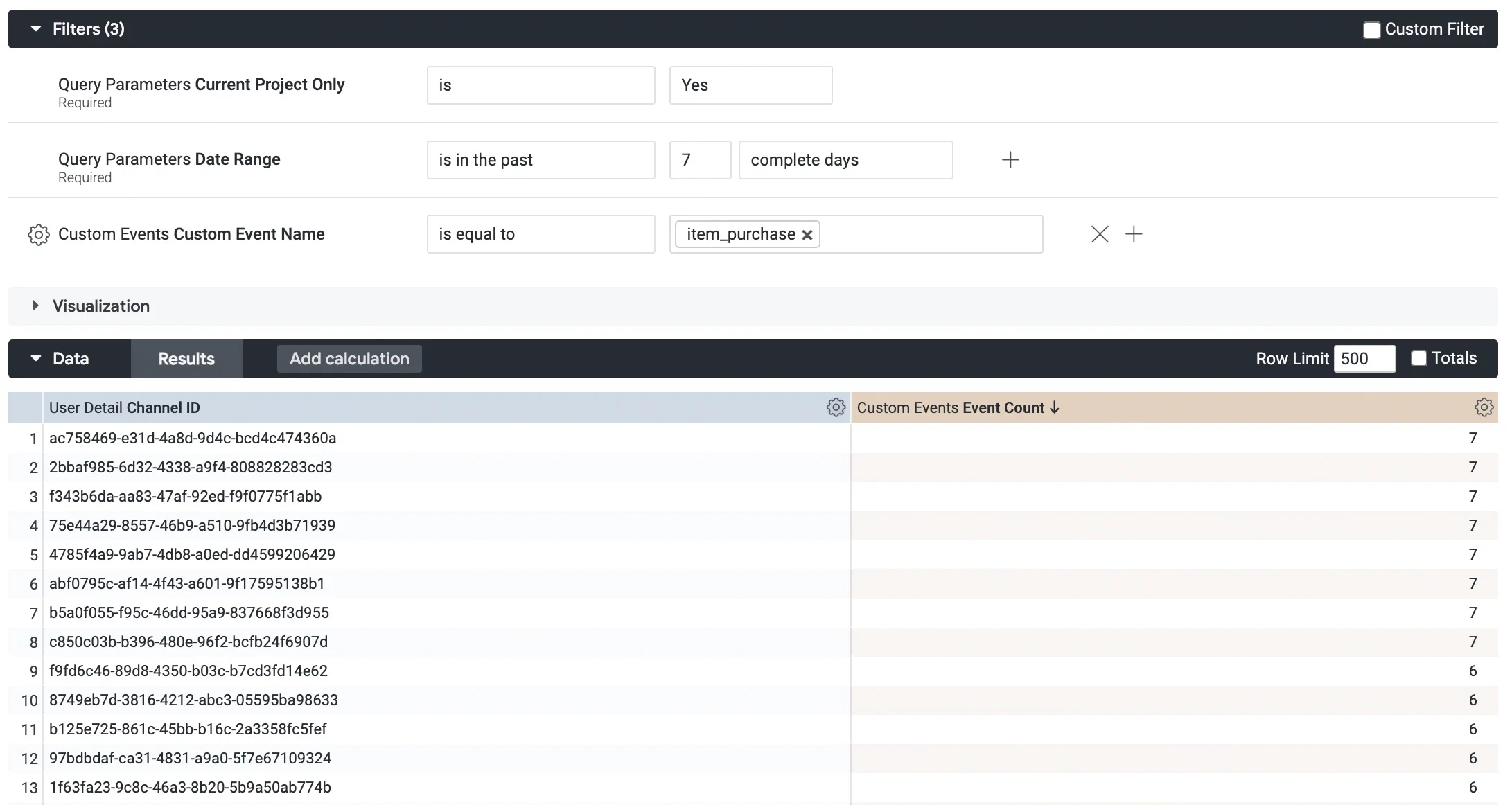 Custom queries and reference for the Custom Events Explore Custom queries and reference for the Custom Events Explore
