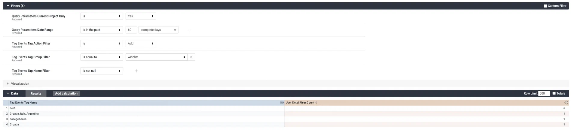 Custom queries and reference for the Tag Events Explore Custom queries and reference for the Tag Events Explore