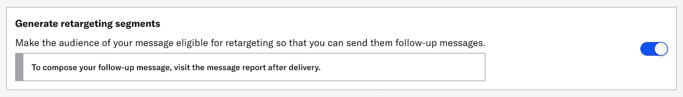 Retarget a message audience Retarget a message audience
