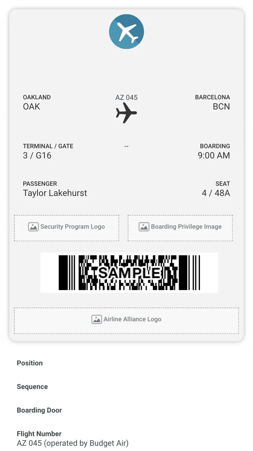 Mobile Wallet Reference google-boarding-pass